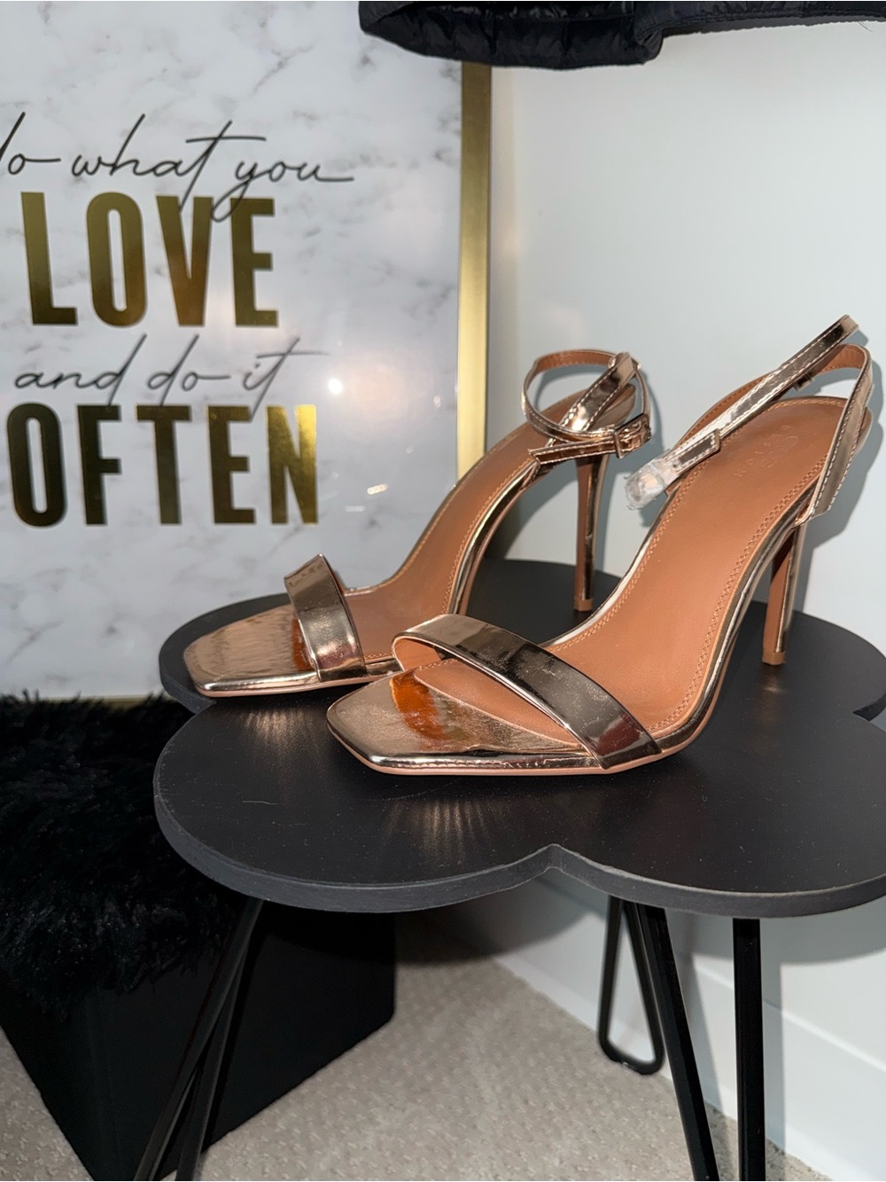 ASOS Rose Gold Metallic Slingback Stiletto Heels